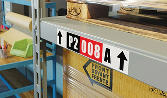 An example of labels used for equipment and asset organization